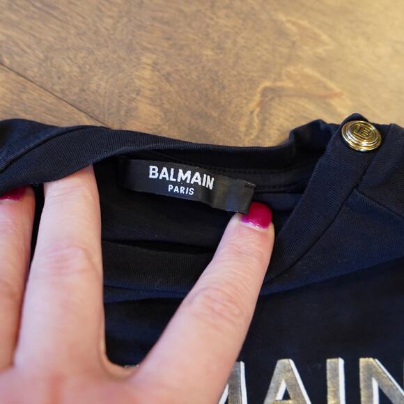 Balmain Paris Toddler Sweatshirt 36 Months Black Logo Pullover Luxury Designer - Picture 6 of 10
